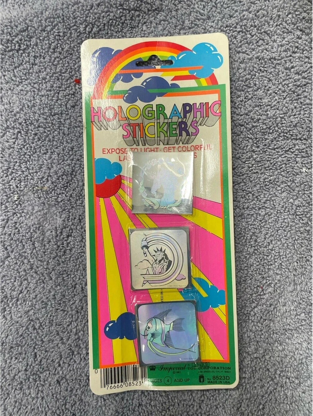Vtg Imperial Toy Corp 3-D Holographic Hologram Stickers